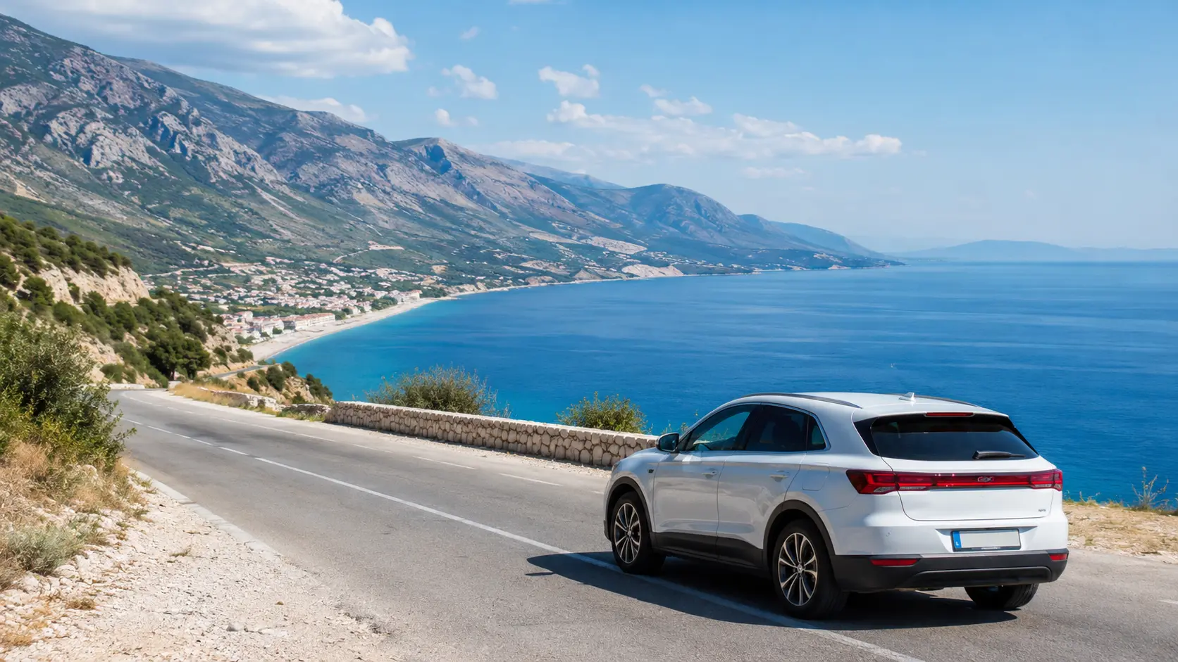 Llogara Pass viewpoint over the Albanian Riviera coastline