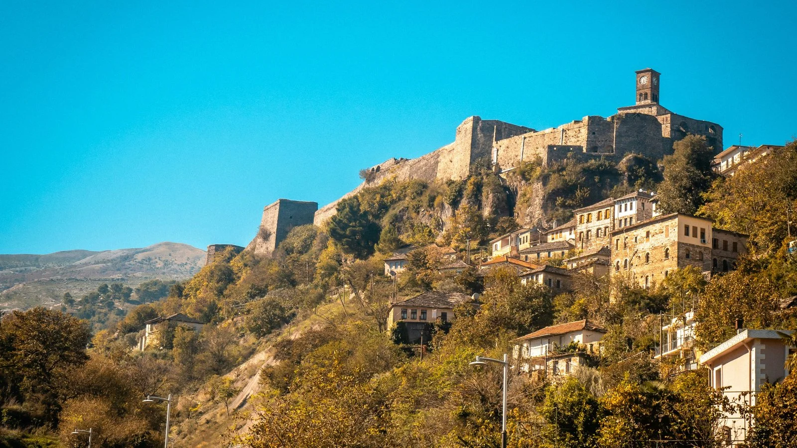 Gjirokaster castle and old town, one of Albania's UNESCO cities